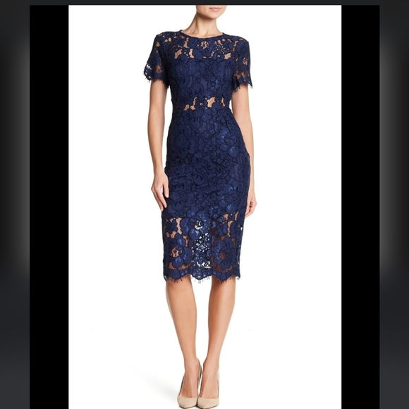 NSR | Dresses | Nsr Lace Short Sleeve Midi Dress | Poshmark